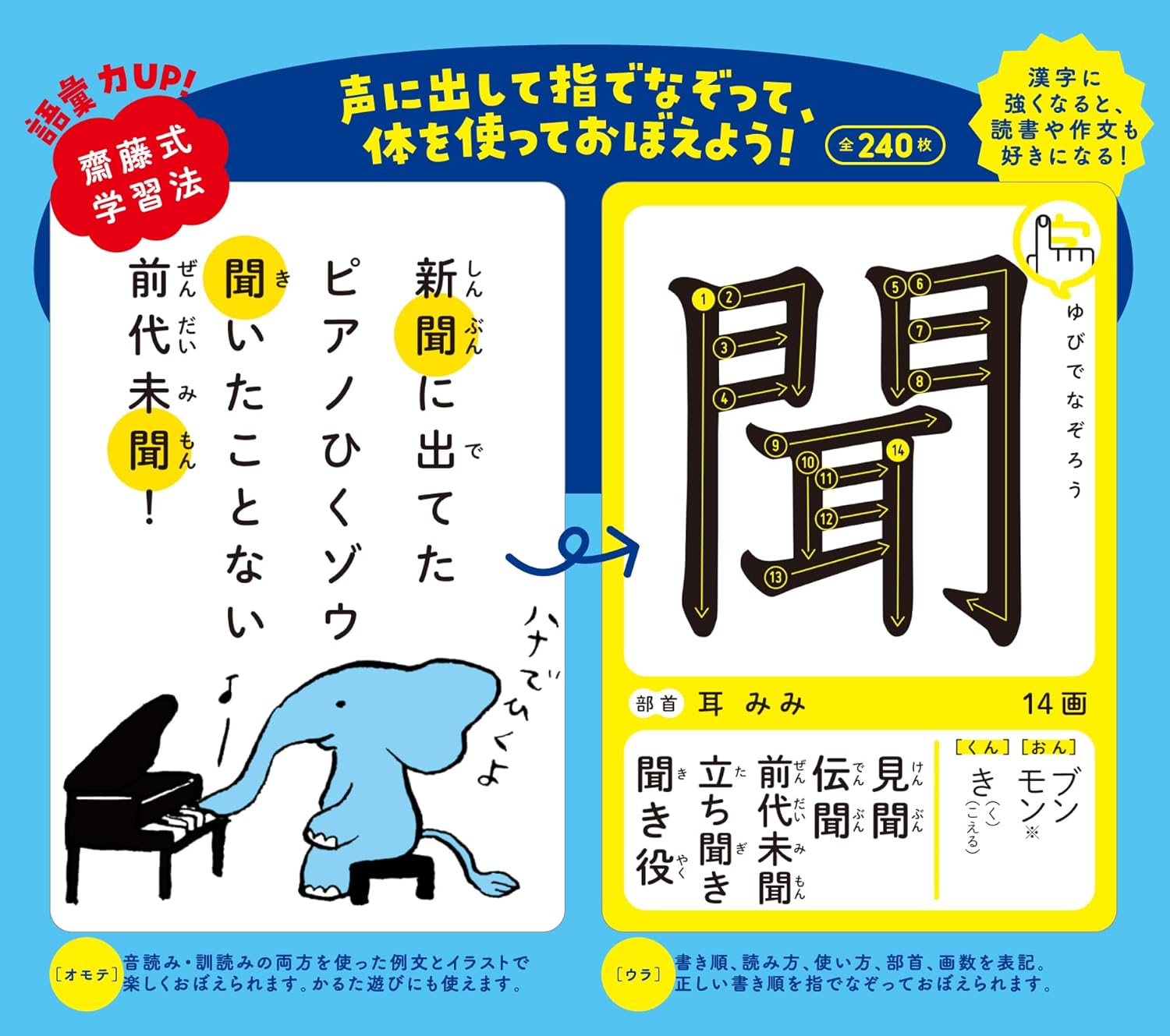 幻冬舎 齋藤孝の小学1・2年生の漢字をおぼえるカード240