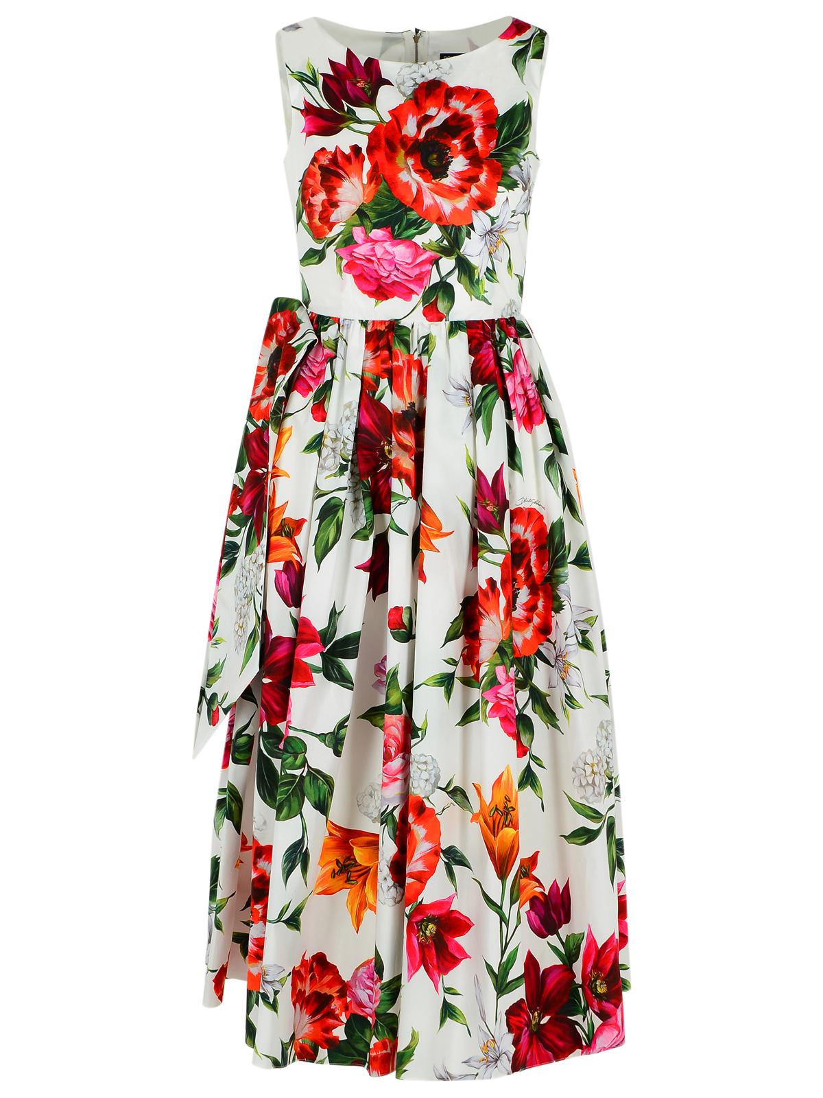 Dolce  Gabbana コットンポップリンのフラワープリントのドルチェ＆ガッバーナノースリーブドレス - Image 2