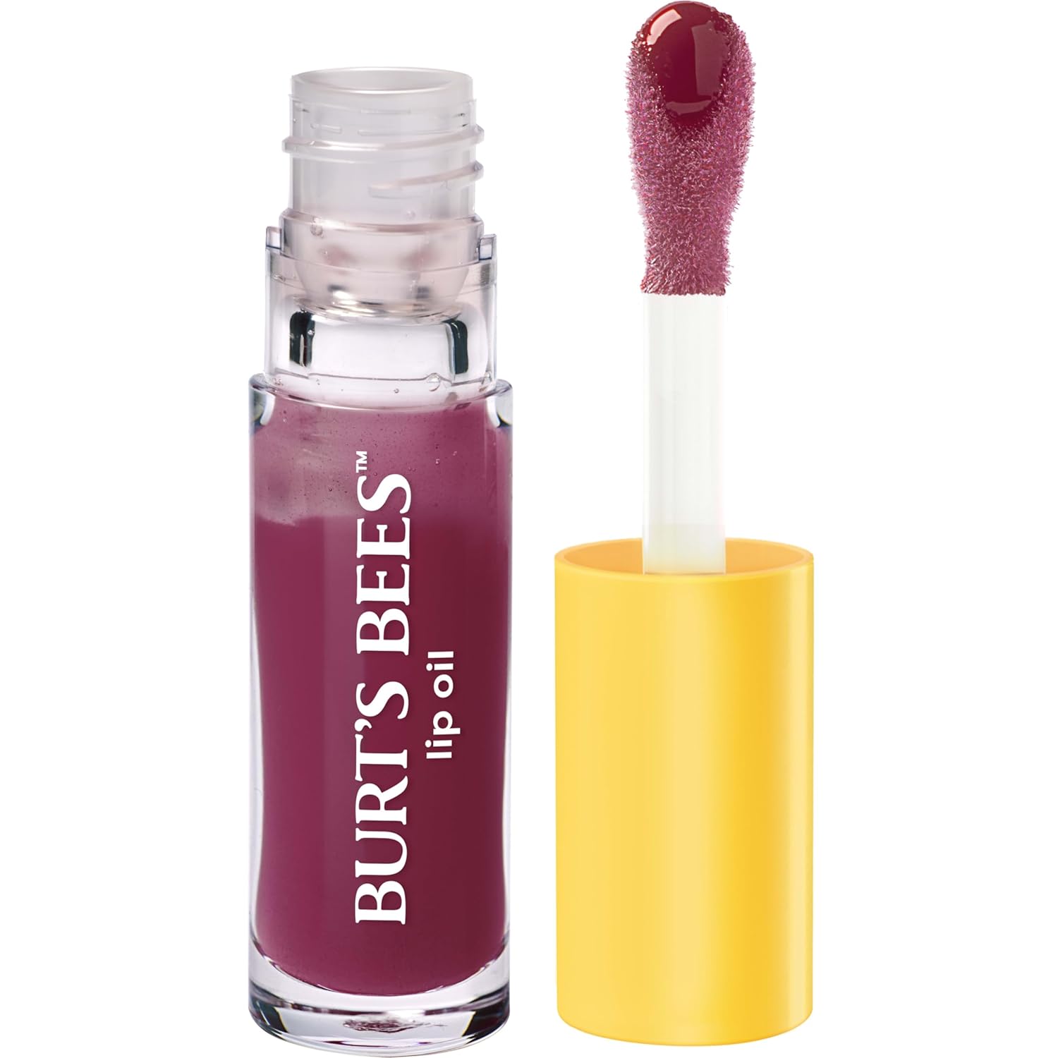 Burt's Bees Aceite Labial Plum Twilight, Hidratación Instantánea, Nutre y Suaviza los Labios, Toque de Color Transparente, Acabado de Alto Brillo, Aceite de Jojoba de Origen Responsable, No Pegajoso