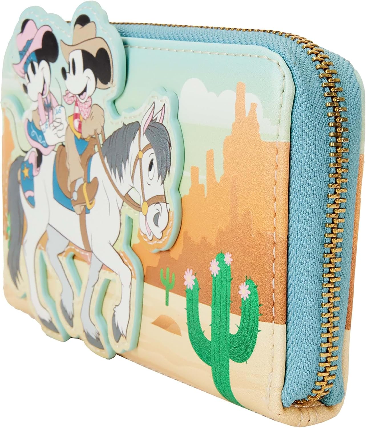 Disney by Loungefly Western Mickey and Minnie Wallet, Black, Standard, Zipped Wallet, Black, Standard, Zip Wallet