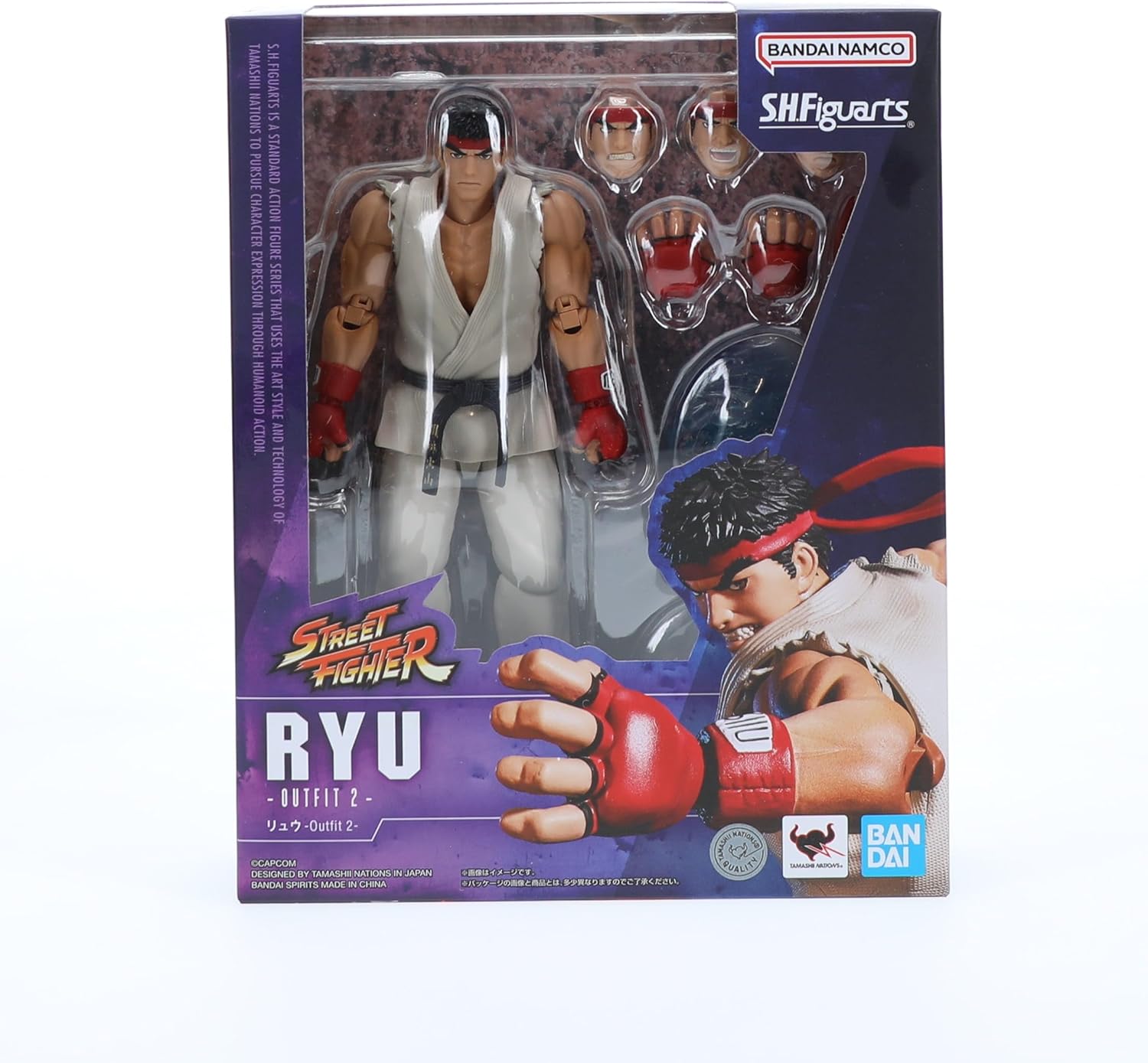 S.H. Figuarts Street Fighter Ryu Outfit 2 - Approx. 5.9 inches (150 mm), PVC & ABS Pre-painted Action Figure