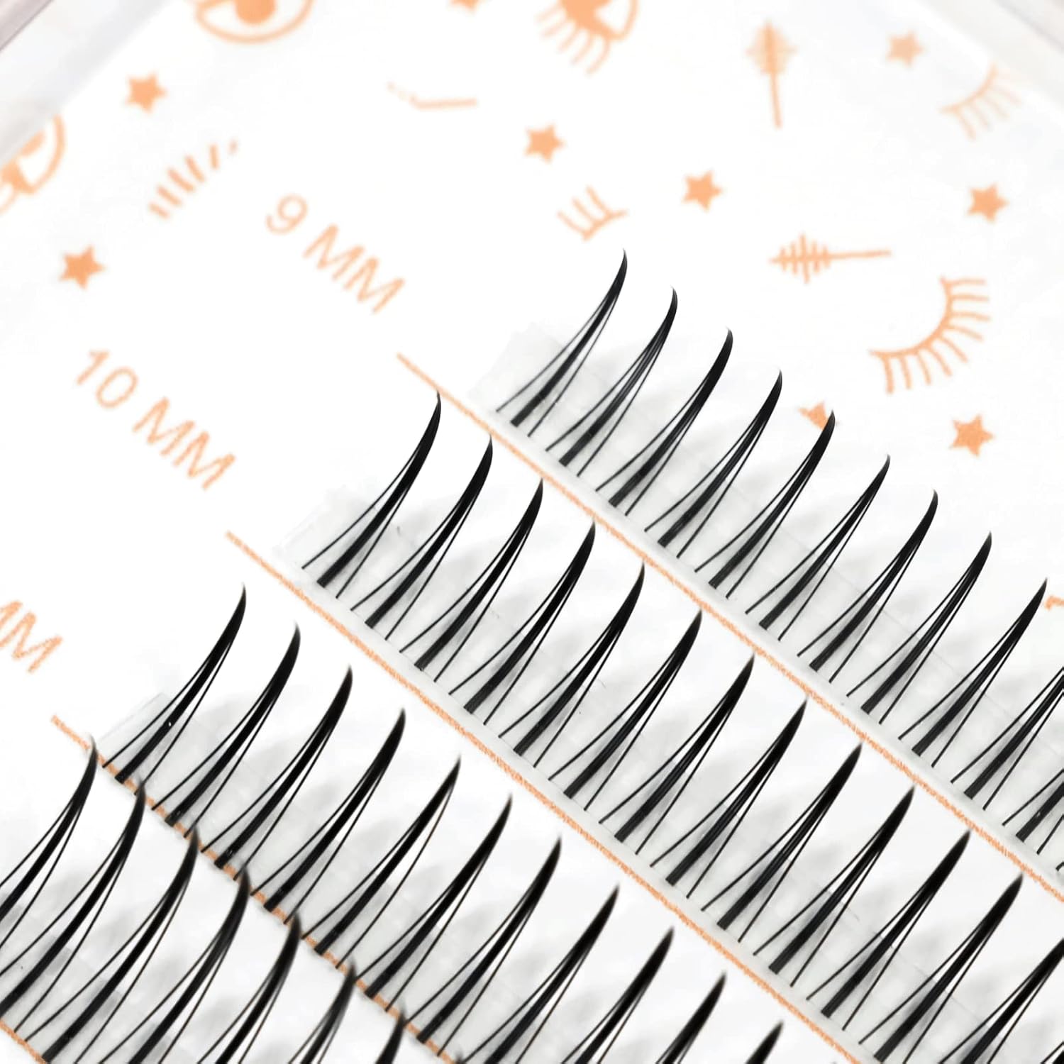 LASHIDOL Partial False Eyelashes, Matsueku, Self, Natural, Popular, DIY Eyelashes, Easy, 0.3 - 0.5 inches (9 - 12 mm) (Orchid) (A-Shaped False Eyelashes Set, Black)