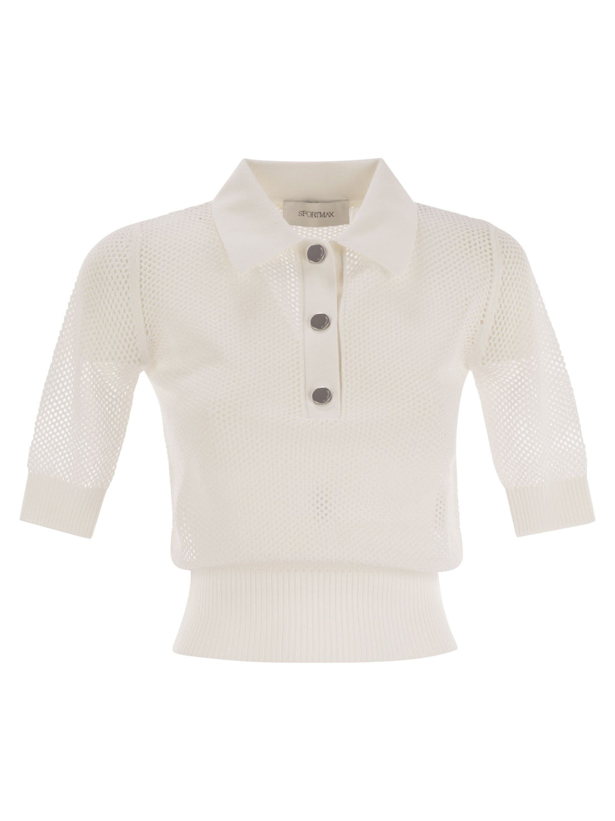 Sportmax SportMax Casta Mesh Knit Polo Shirt - Image 2