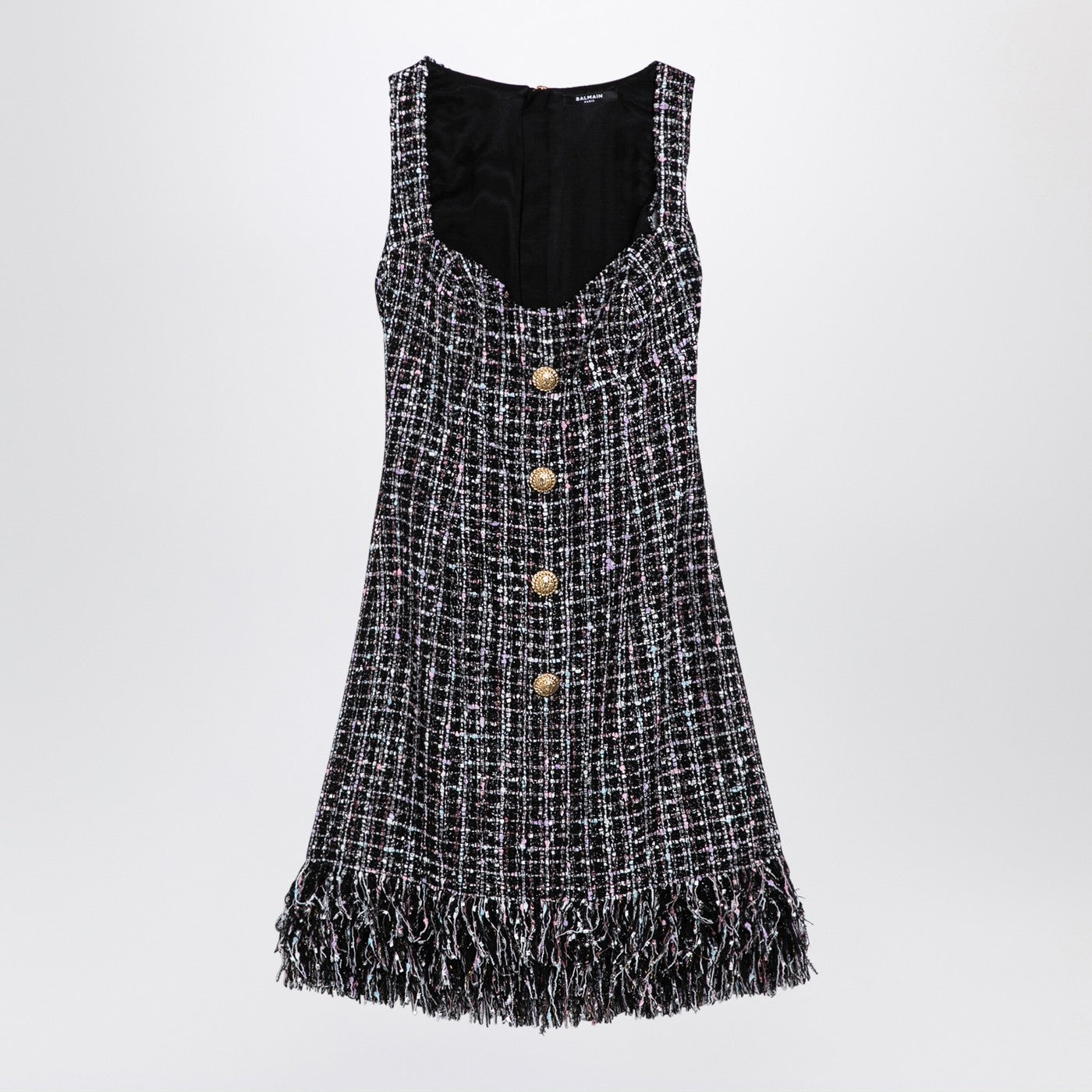 ボタン付きのBalmain Tweed Miniドレス - Image 2