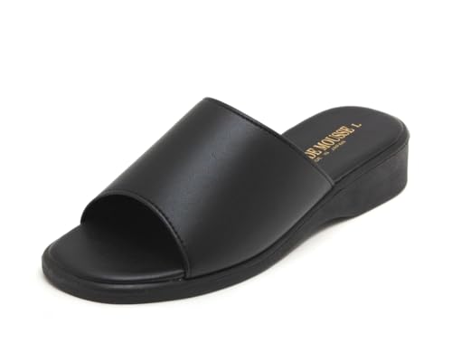 Women's Sandals Made in Japan Plain Open Toe Low Heel Black