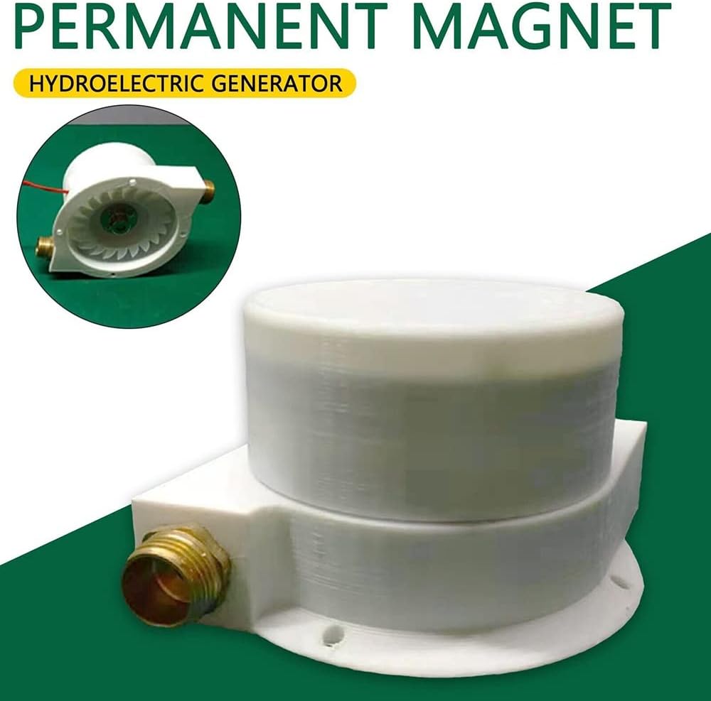 100W Micro Hydro Water Turbine Generator Hydroelectric Magnet Permanent Magnet Generator 1-60v Outdoor (Color: White)