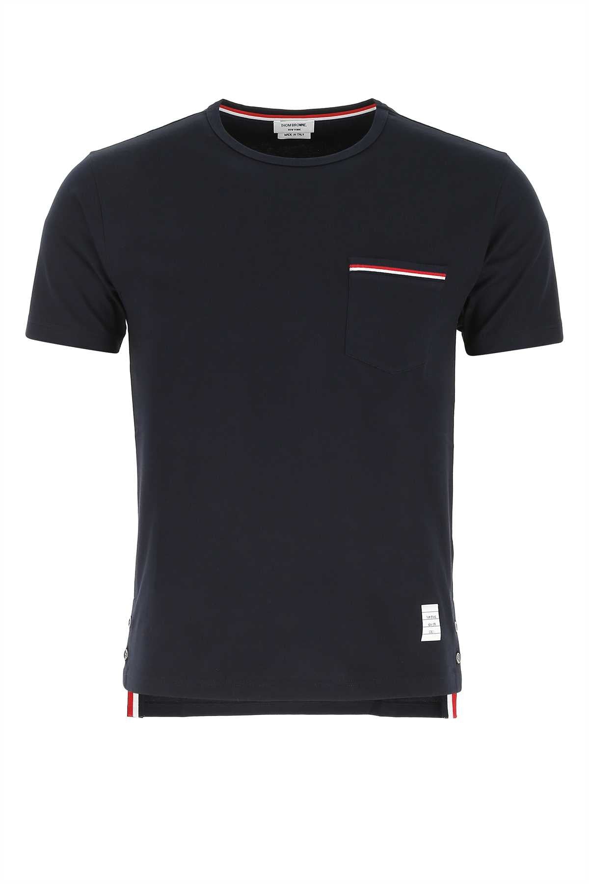 Thom Thom Browne ミッドナイト ブルー コットン T シャツ - Image 2