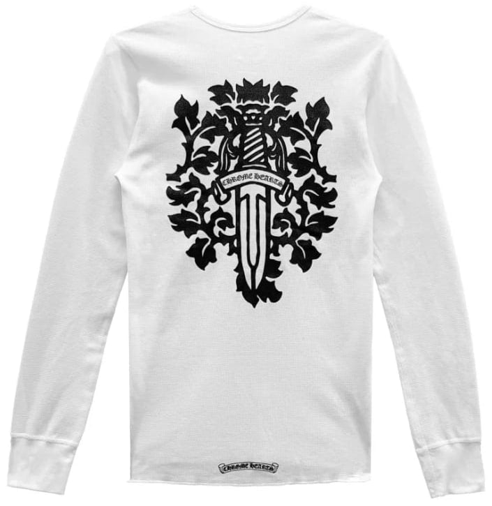 CHROME HEARTS 'DAGGER' WHITE THERMAL LONG SLEEVE