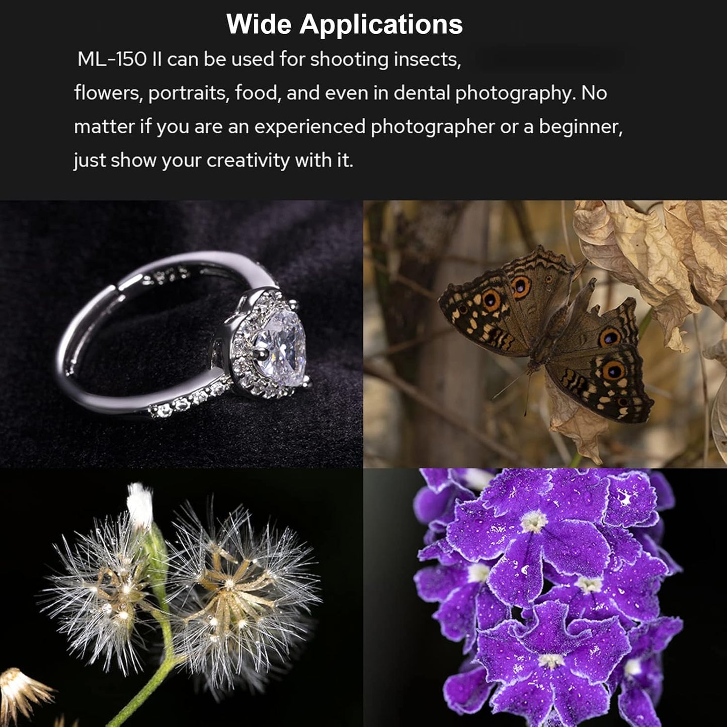 Godox ML-150II Macro LED Ring Flash Speedlite Macro LED Ring Flash Speedlite Macro LED Ring Flash Speedlite Compatible with Sony Canon Nikon Fuji Olympus Panasonic DSLR Camera