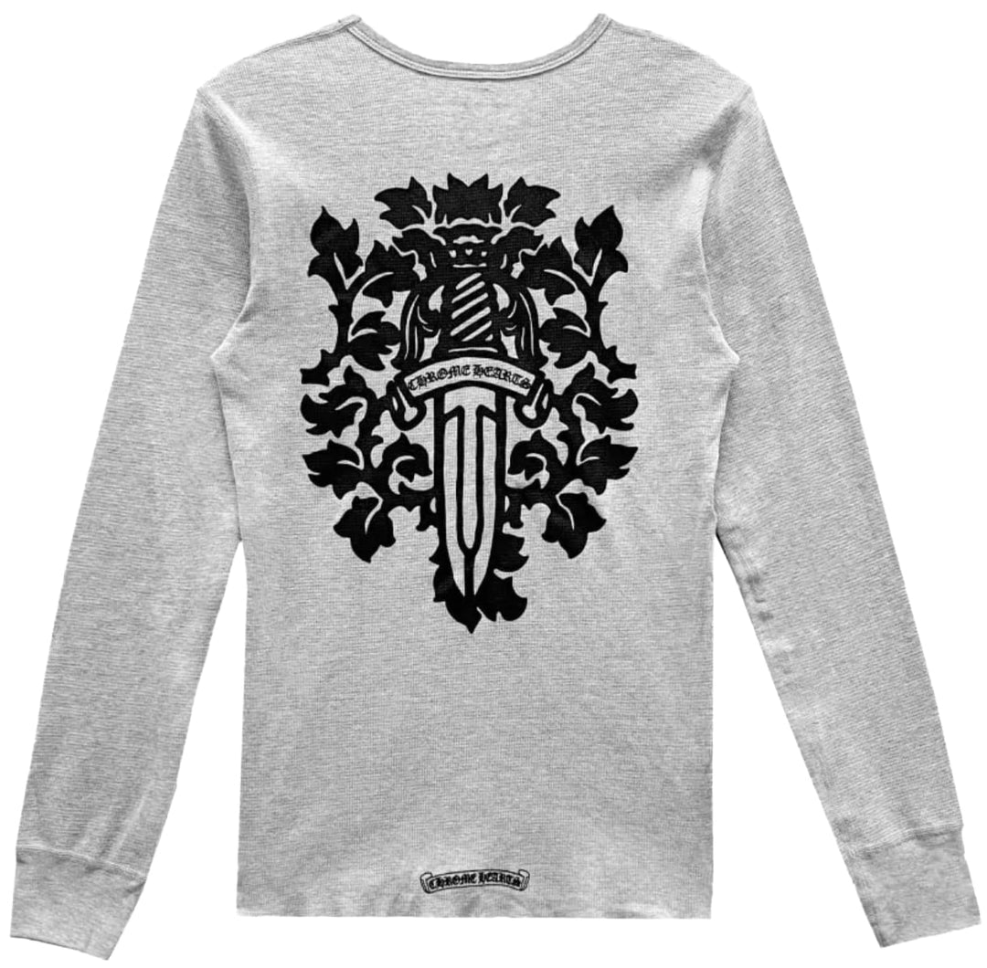 CHROME HEARTS 'DAGGER' GREY THERMAL LONGSLEEVE