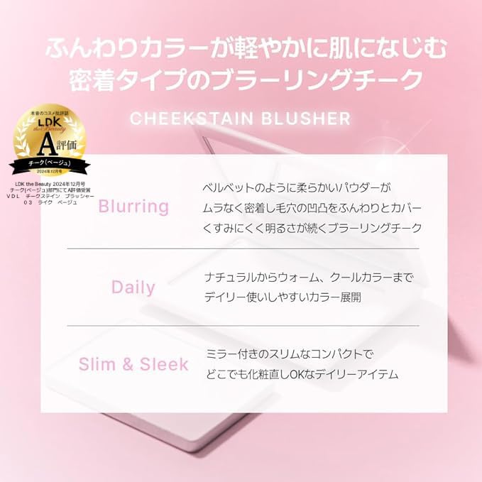 VDL Cheek Stain Blusher 12 It's Guava (Sweet and Sour Guava and Sparkling Coral Pink), Powder, Cheek, Yebe, Bourbe, Korean Cosmetics