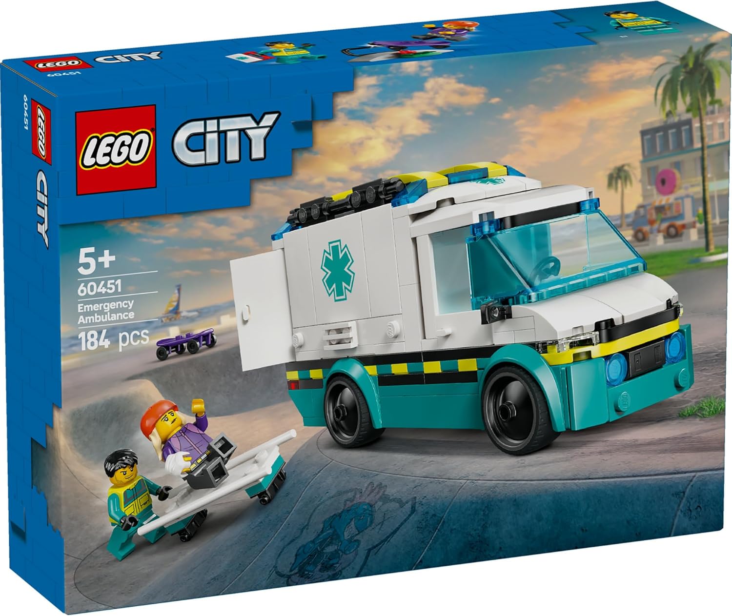 LEGO City 60451 Ambulance Toy, Building Blocks, Birthday Present, Educational, For Boys, Girls, Children, Ages 5, 6, 7, 8, Vehicles, Cars, Mini Cars