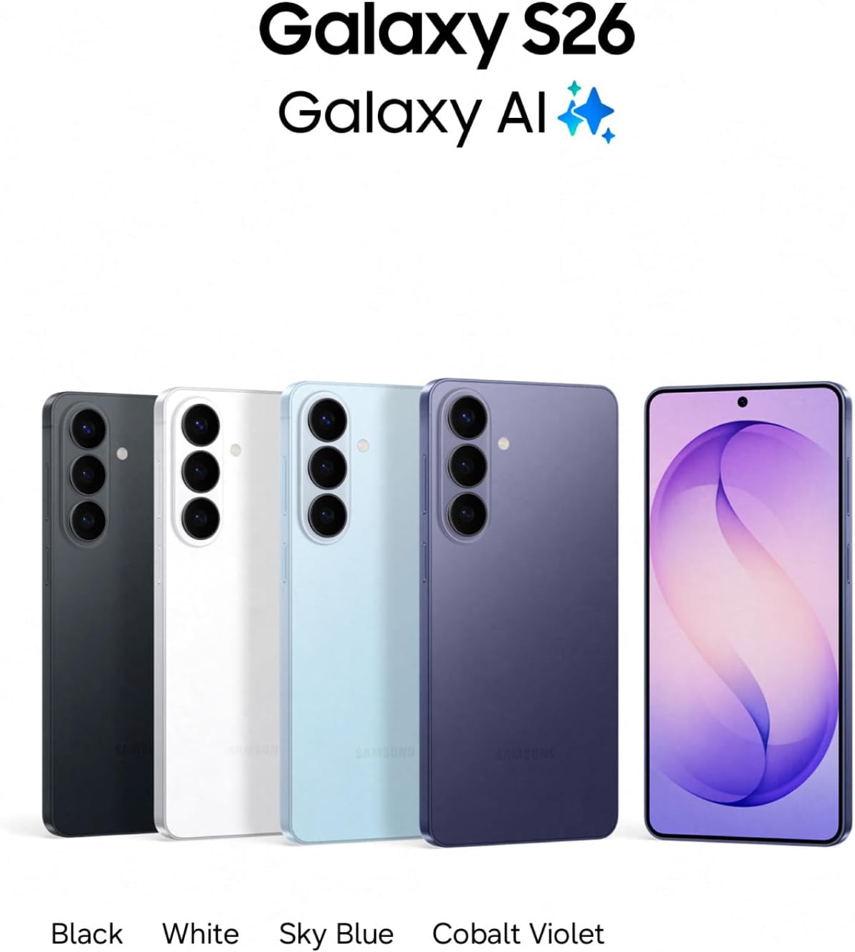 Samsung Galaxy S26 256GB, White, Galaxy AI Compatible, SIM Free Smartphone, Mobile Phone, FeliCA Compatible, Genuine Samsung, 6.3 Inch, Lightweight Approx. 5.7 oz (167 g), IP68 Waterproof and Dustproof, Full HD+, Battery, 4,300 mAh, SM-S942QZWESJP
