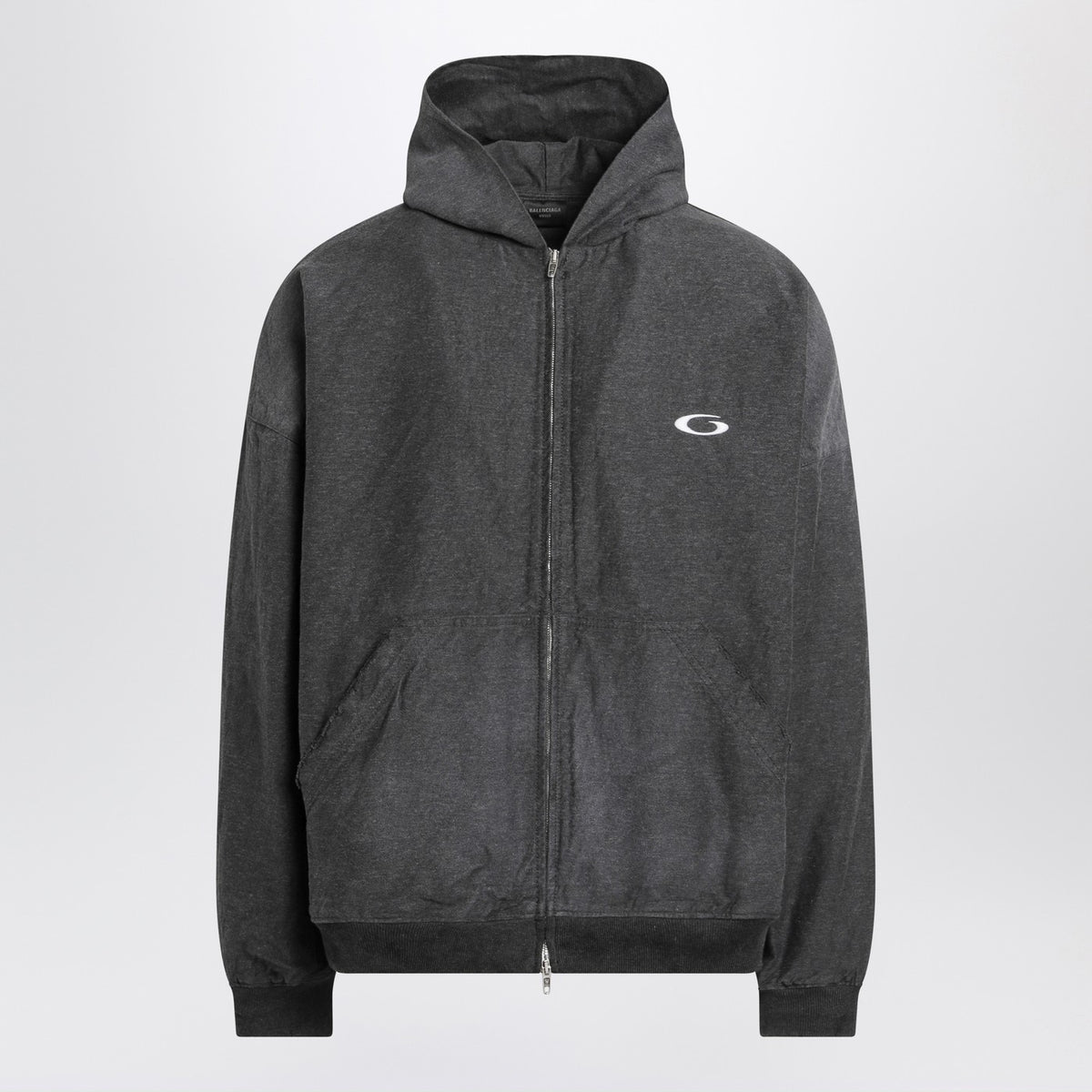 Balenciaga バレンシアガトロンプ L'Oeil Anthracite Mエランジュコットンスウェットシャツ - Image 2