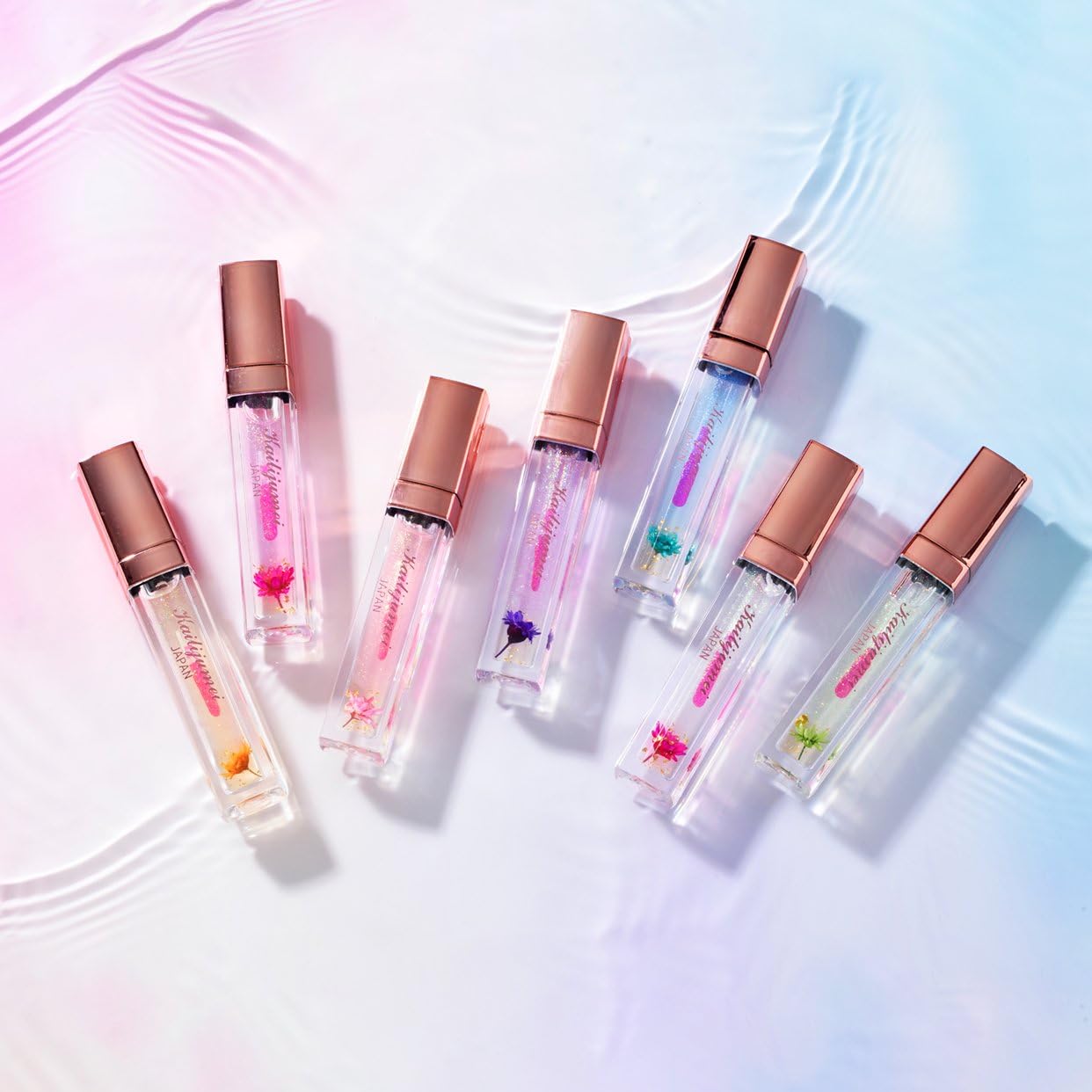 Kailijumei Lip Gloss, Liquid Beauty Product, Contains Flowers, Transparent, Authentic Japanese Product, Cute, Makes a Great Gift, For Use at Night safety pink