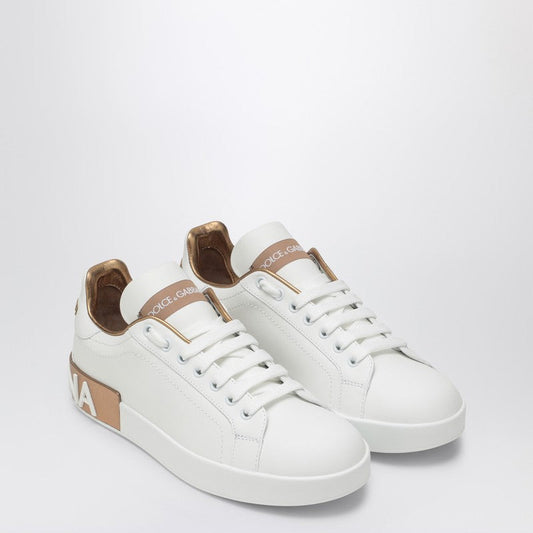 Dolce  Gabbana Dolce＆Gabbana White/Gold Portofinoスニーカー - Image 2
