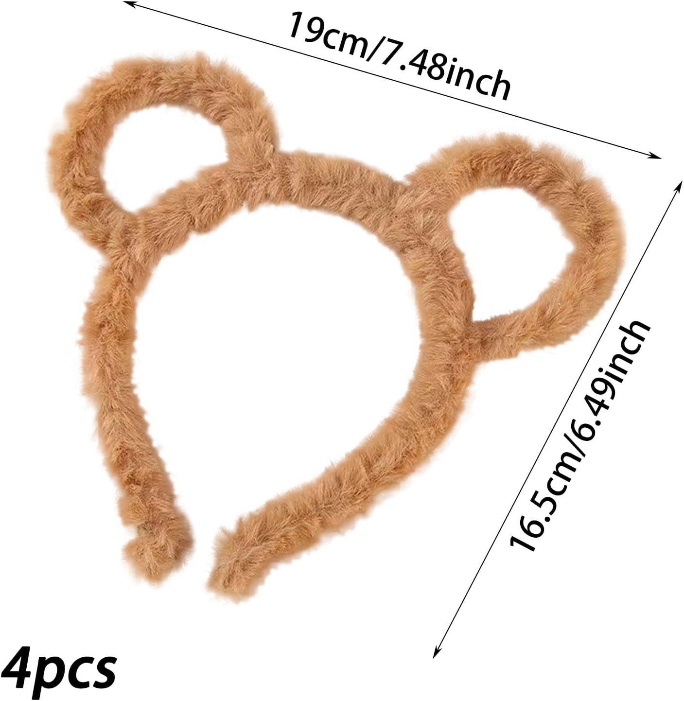4 Pack Bear Ears Headbands, Thammy Headbands, Cute Cartoon Ear Headbands, Suitable for Daily Use, Photography, Cosplay, Masquerade, Party, Party