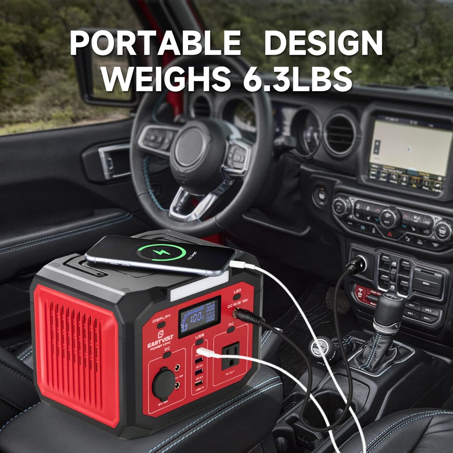 Eastvolt Portable Power Station 240W 201.6Wh/56000mAh Li-ion Battery 110V with AC Outlet Solar Generator (Solar Panel Option) for Emergency Home and Outdoor Camping