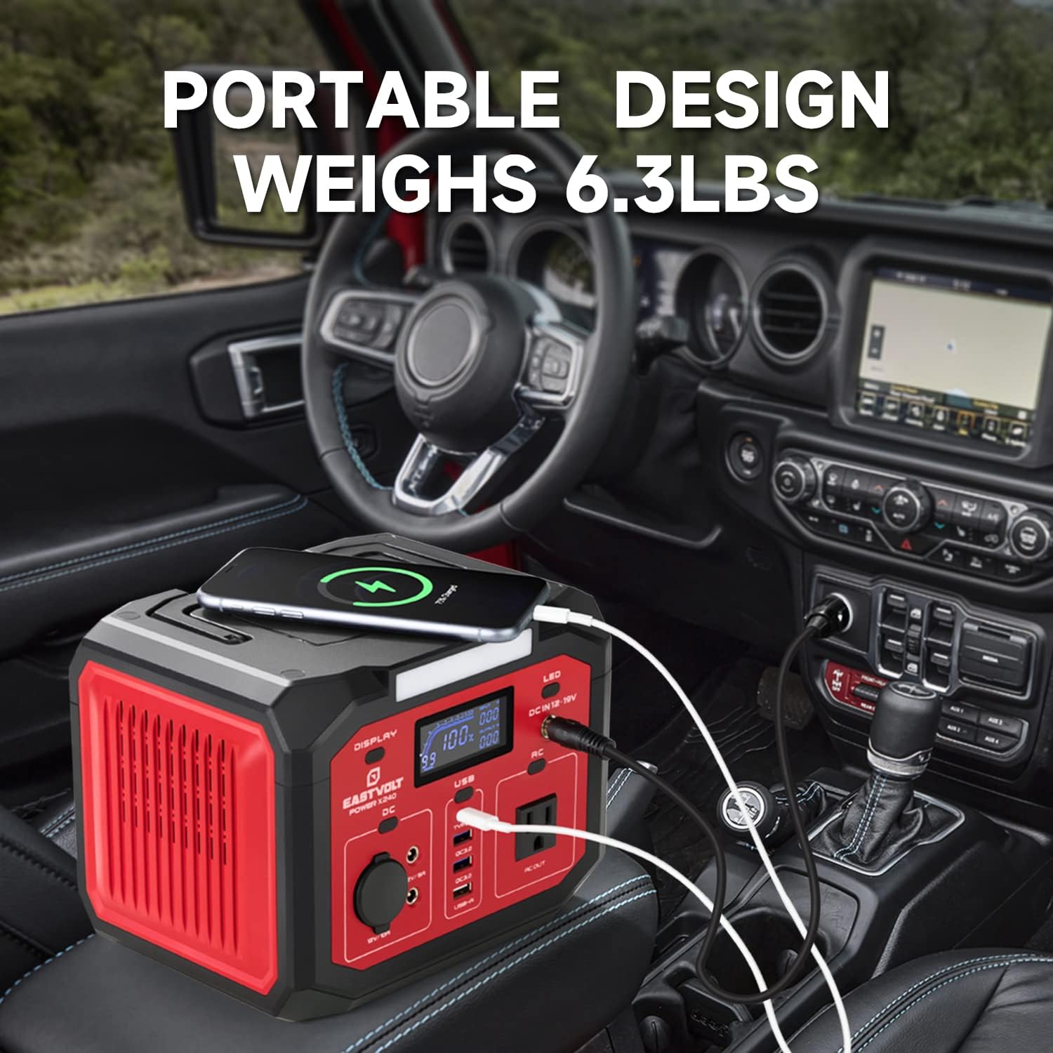 Eastvolt Portable Power Station 240W 201.6Wh/56000mAh Li-ion Battery 110V with AC Outlet Solar Generator (Solar Panel Option) for Emergency Home and Outdoor Camping