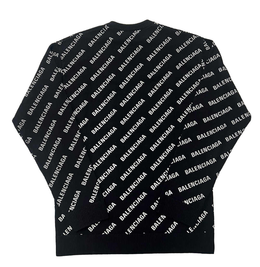 BALENCIAGA 'MINI LOGO' BLACK SWEATER