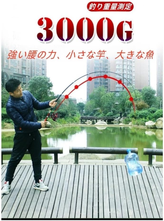 TIMDU釣りセット 竿 1.5M/1.8M/2.1M/2.4M炭素伸縮 ロッド スピニングリール 餌 糸付 初心者向け つりざおセット 収納バッグと日本語説明書付き 海 川 穴 磯 堤防 [並行輸入品]