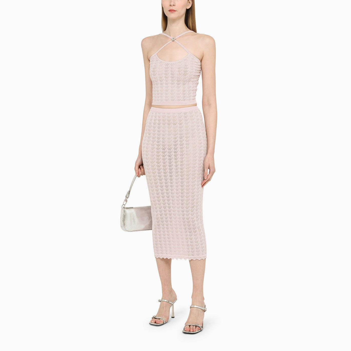 Alessandra Rich アレッサンドラリッチピンククリスクロストップ - Image 2