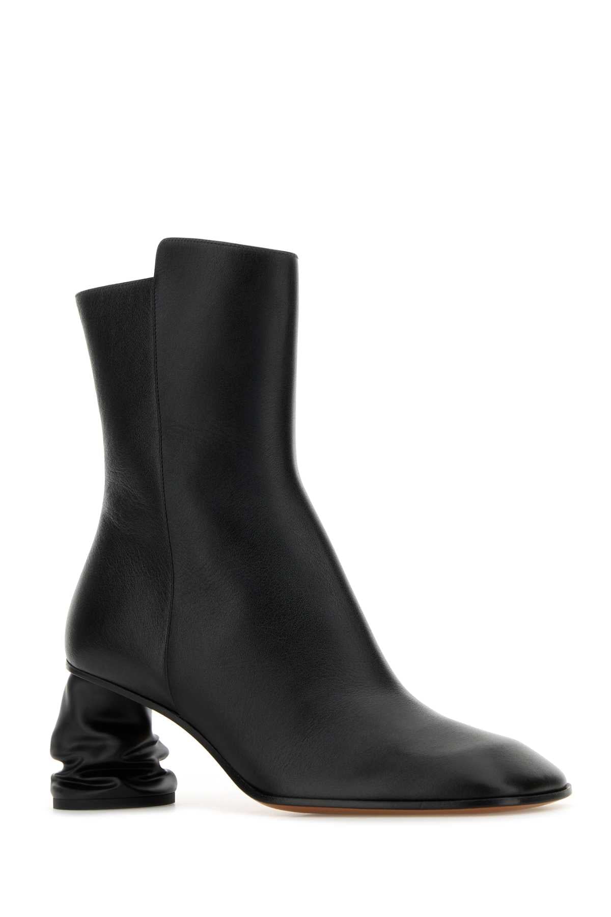 Alexander Mcqueen アレクサンダーマックイーンブラックレザーアンクルブーツ - Image 2