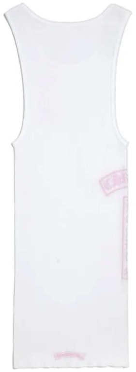 CHROME HEARTS 'T BAR RIB' WHITE/PINK TANK TOP