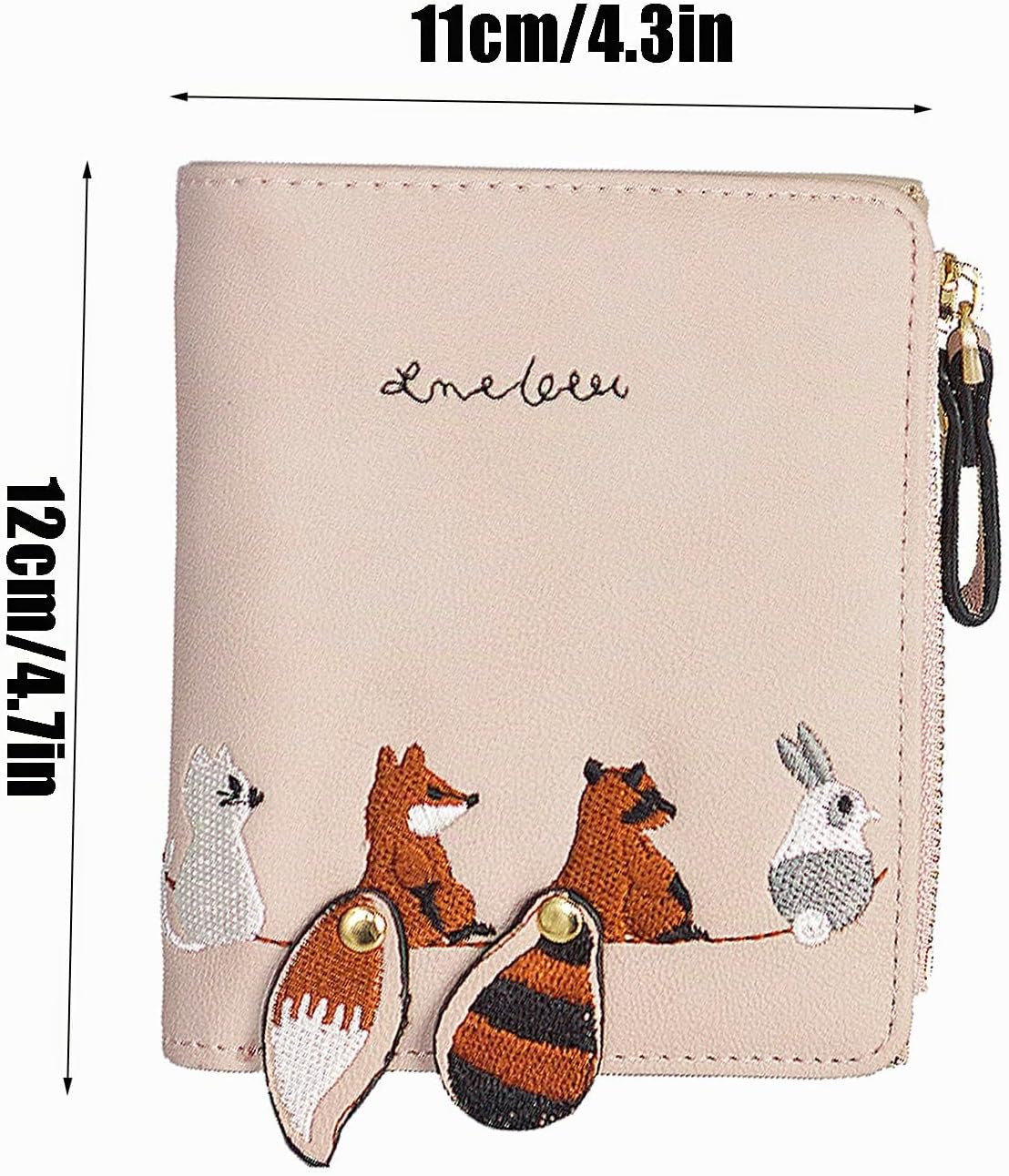 Mini Wallet, Leather Coin Purse, Cartoon Wallets, for Storing and Protecting ID Cards, Credit Cards, Money, Photos (Pink)
