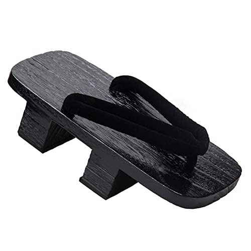 [cnstone] Men's Geta Clogs, Soft Nose Straps, Yakata/Black Lacquered Paulownia Clogs, Men's Cosplay, Two-ply Geta for Cosplay, Yukata, Summer Kimono, Unique Pattern, Men's Paulownia Clogs, Gift,