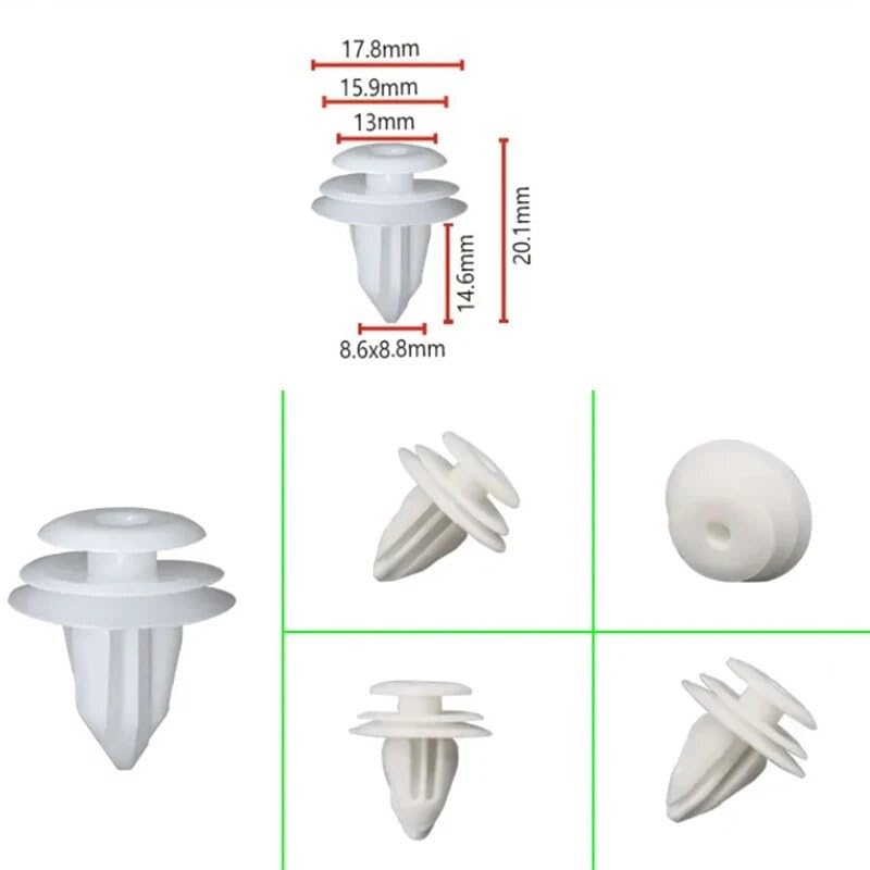 Deepa Ribusu Toyota 90467-10161 Set of 20 8.5mm Hole Diameter, Side Door, Back Door, Trunk Room, Pillar, Trim Clip, Interior Lining, Grille Clip, Compatible