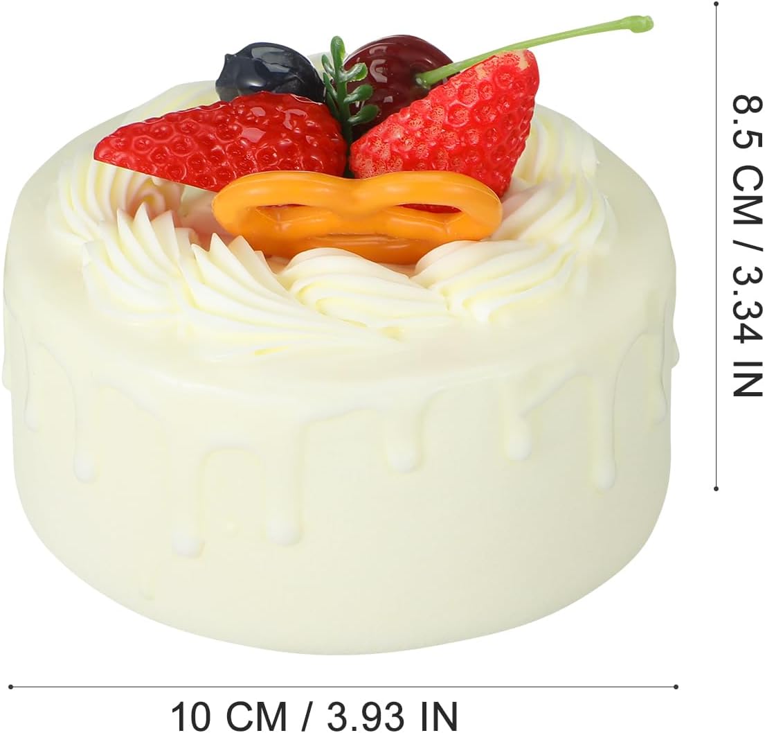 Generic Dummy Cake Fake Cake Food Model Toy Lifelike Realistic Specimen Clay Cake Dummy Cake Base for Birthday Anniversary Photography Half Birthday