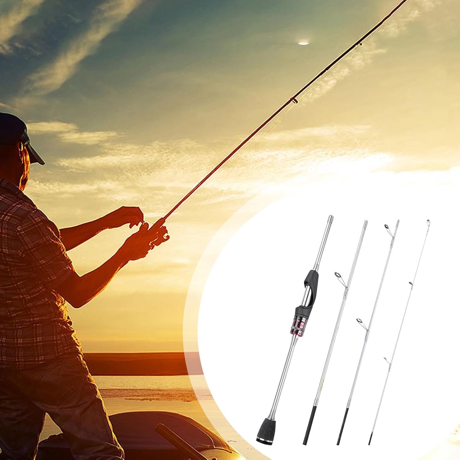 Telescopic Fishing Rod,Telescopic Fishing Rod,Carbon Fiber Saltwater Surf Fishing Rod - Lightweight Short Section Travel Fish Rod Bass Salmon Trout Fishing Equipment