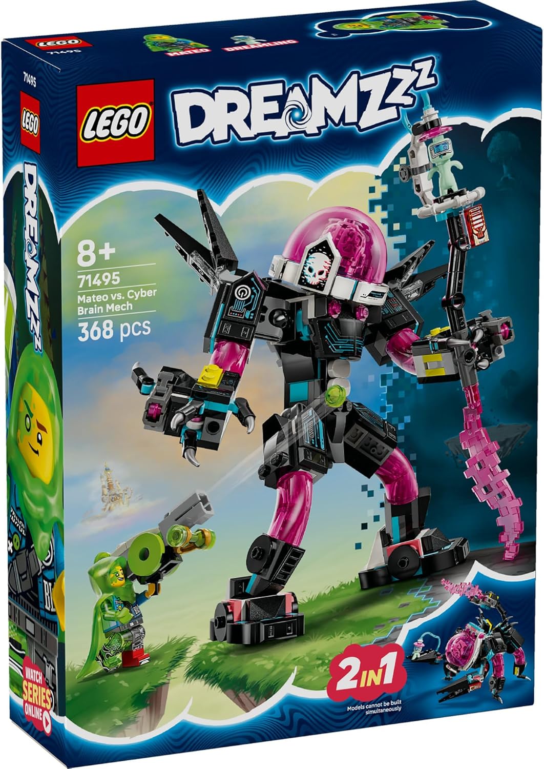 Lego 71495 Dreams Mateo vs. Cyberbrain Mecha Toy, Toy, Birthday Present, Blocks, Boys, Girls, Children, 8, 9, 10, Elementary School Students, Competition, Robot, Science