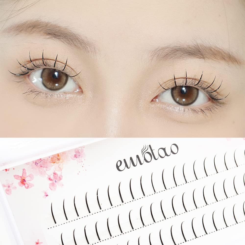 Partial False Eyelashes, Natural Point Fit Eyelash Extensions, False Eyelashes Bundle, Actress, For Eyelashes Semi-Permanent (Sennin, 9mm)