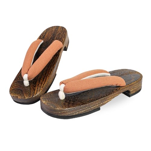 Amemari Women's Yukata Clogs, Large Size, Yukata Clogs, Size 2L (9.4 - 10.2 inches (24.0 - 26.0 cm), Summer, Cotton Linen, Plain Thong, No Pain, Thick Thong, Fluffy Thong, Large Size, Wide, Women's