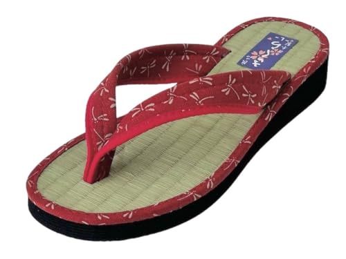 Daimyo Shokai Women's Thong Tatami Folding Sandals Japanese Pattern, Made in Japan