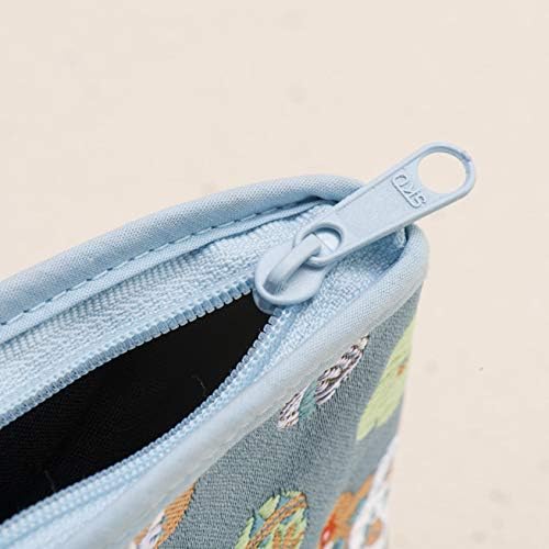 Kyoto Geimidou Nishijin Textile High-grade Gold Brocade Cosmetic Pouch, Japanese Pattern, Made in Japan, blue