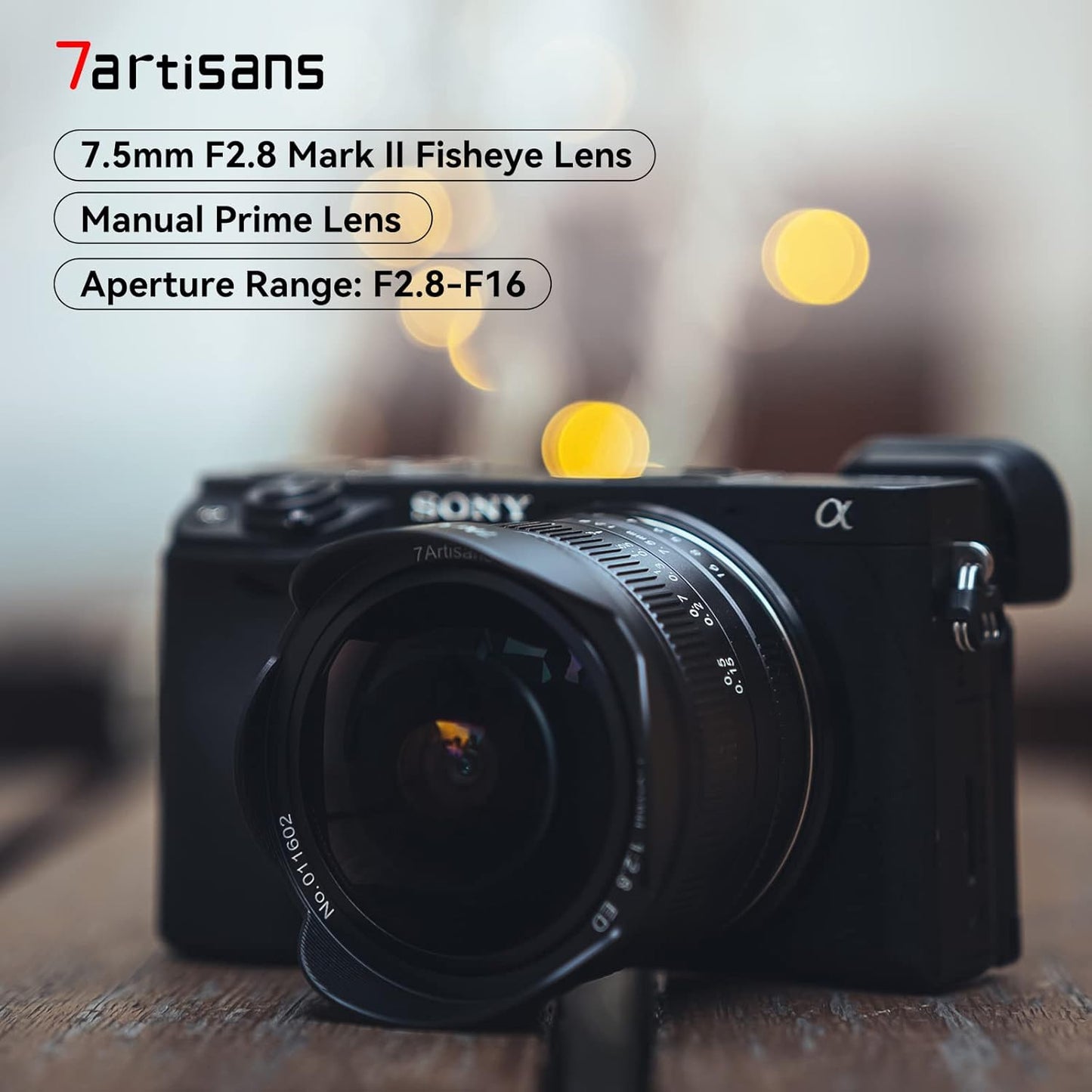 7artisans 7.5mm f2.8 Mark II APS-C Fisheye Lens Wide Angle Manual Fixed Lens Canon Eos-M1 Eos-M2 Such as Canon Eos-M3/M5/M6/M10/M50