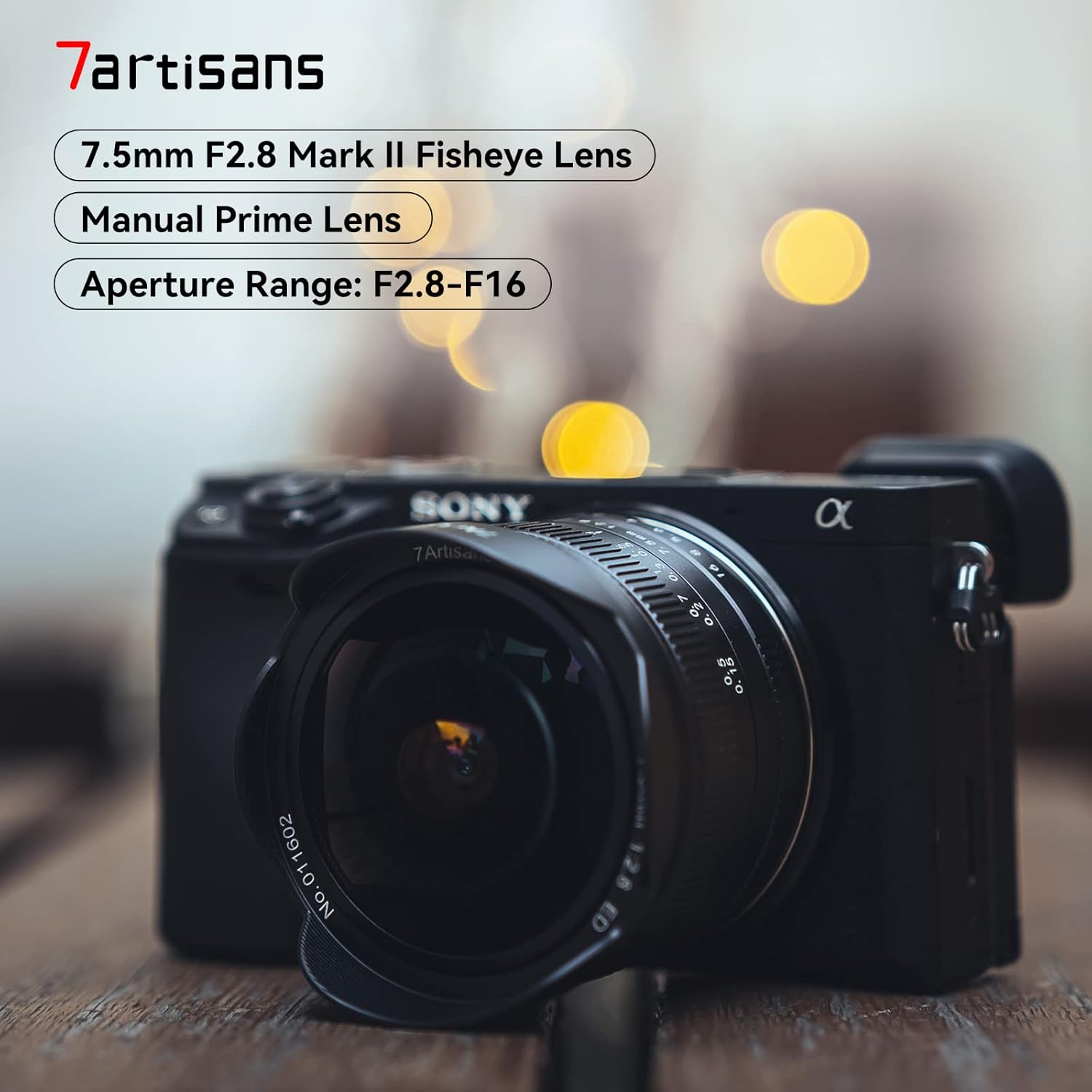 7artisans 7.5mm f2.8 Mark II APS-C Fisheye Lens Wide Angle Manual Fixed Lens Canon Eos-M1 Eos-M2 Such as Canon Eos-M3/M5/M6/M10/M50