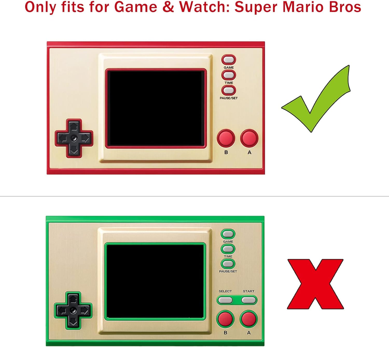 PlayVital Passion Red Silicone Cover Protective Case Skin for Nintendo Games & Watch with 2 Super Mario Bros Screen Protectors