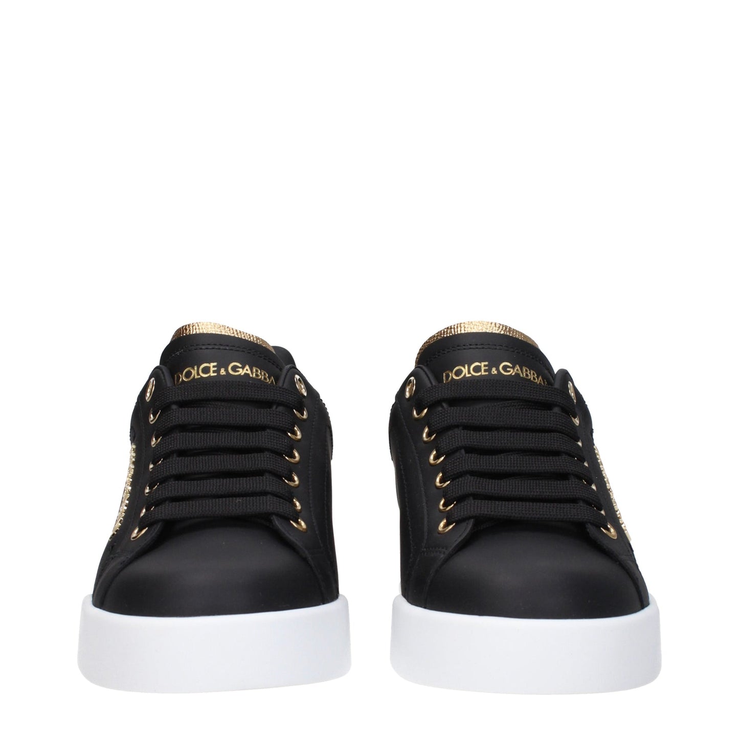 Dolce  Gabbana ドルチェ＆ガッバーナスニーカーポルトフィーノ女性レザーブラック/ゴールド - Image 2