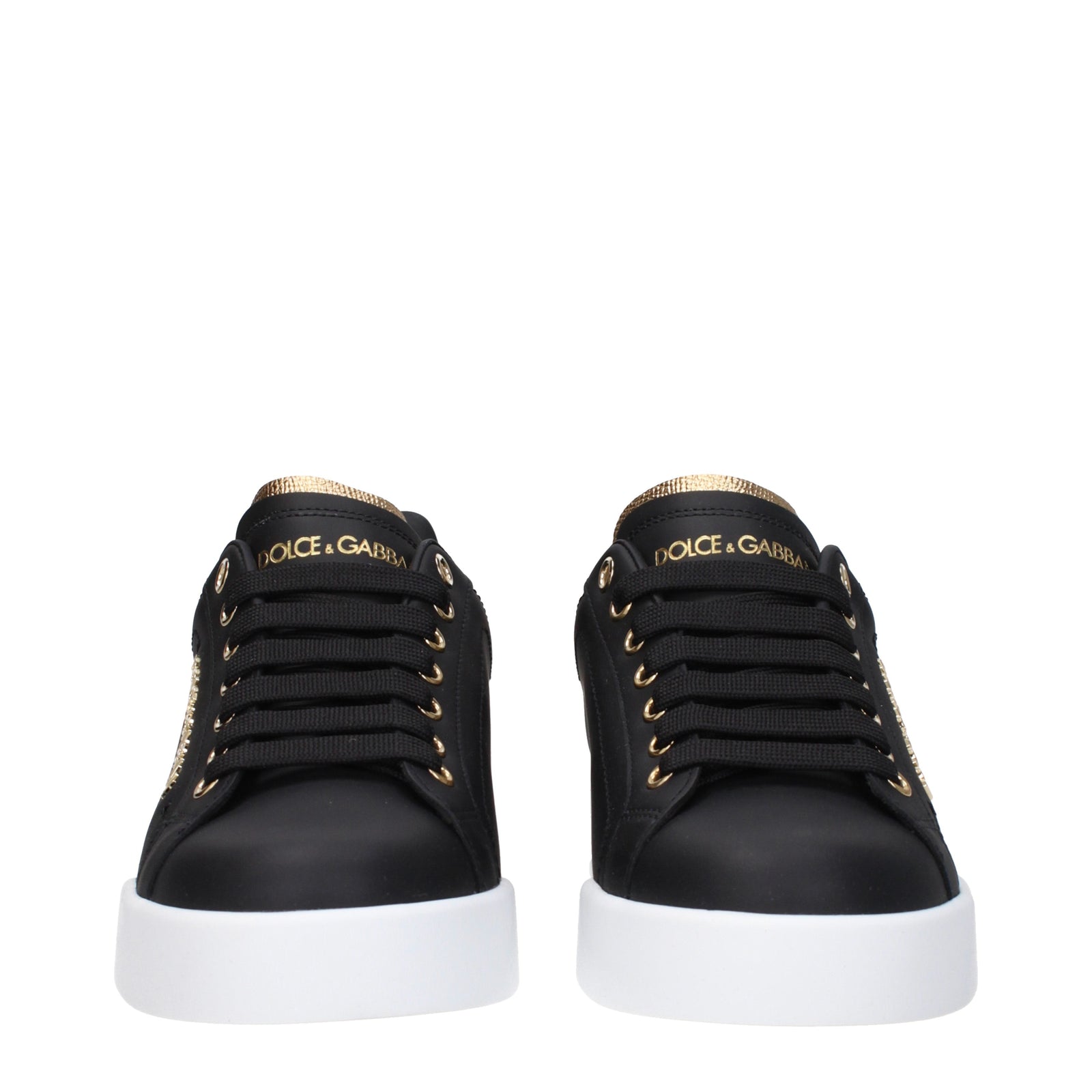 Dolce  Gabbana ドルチェ＆ガッバーナスニーカーポルトフィーノ女性レザーブラック/ゴールド - Image 2