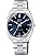 Citizen Q&Q QB78 Men's Wristwatch, Analog, Waterproof, Metal Band, navy / silver