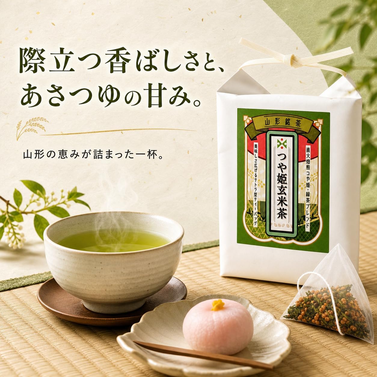Kuwanaen Honten Chakura Brown Rice Tea Bags, 0.1 oz (3 g) x 10 Bags, Made in Yamagata Prefecture, Made in Japan, Made in Cold Brew and Hot Water