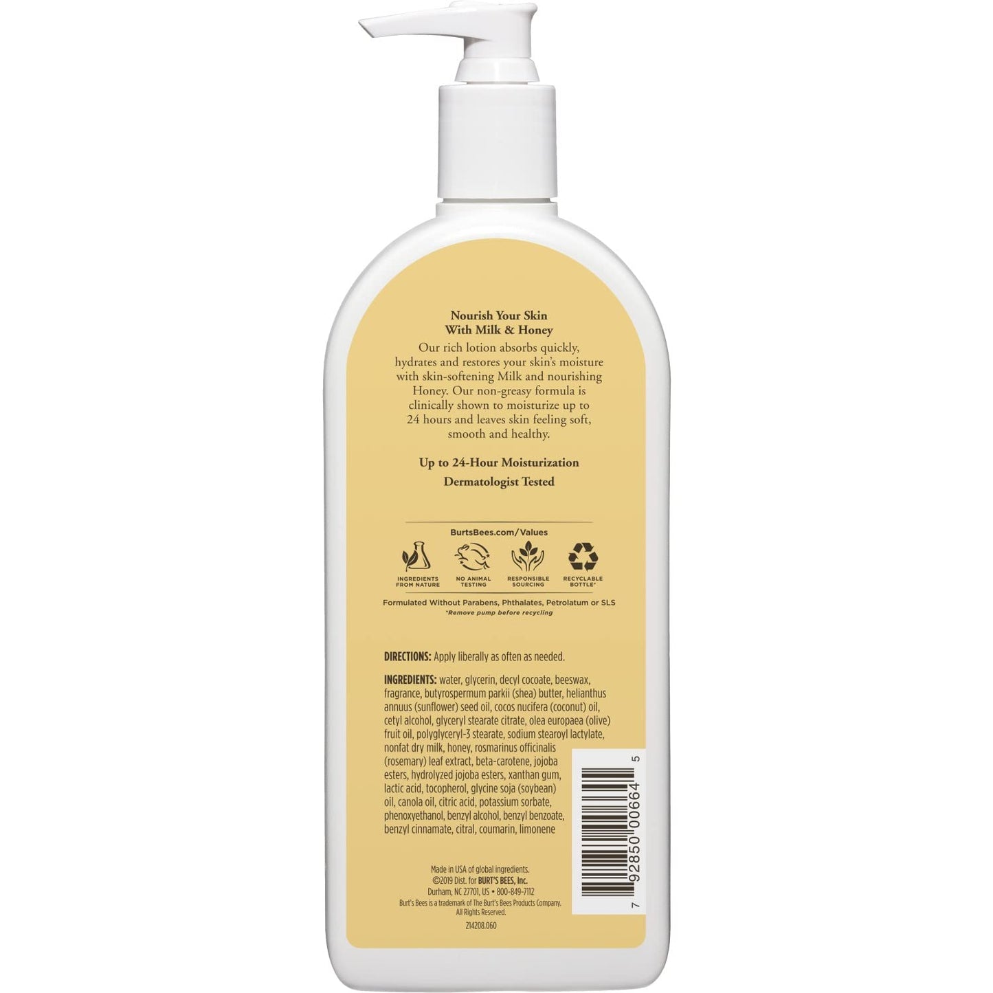 Burt's Bees Loción corporal de leche y miel, 12 onzas (paquete de 3)