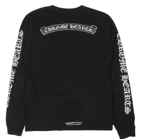 CHROME HEARTS 'SCROLL LOGO' BLACK LONGSLEEVE TEE