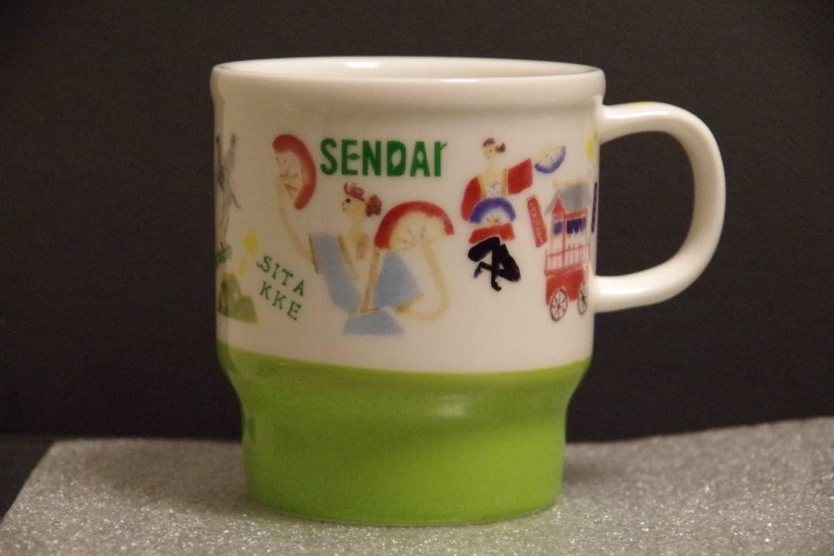 Starbucks Staba, Japan Limited, Miyagi Exclusive Mug, Renewal Design, Japanese Style, AOBA, Date Masamune, Miyagi, Sendai, Local Limited, White, Green, Mug, Ceramic, 12.8 fl oz (355 ml)