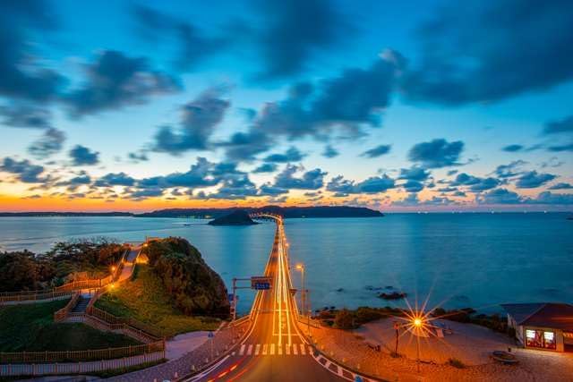 【2027年カレンダー】【日本風景ポストカード】山口県下関市角島大橋の夕暮れ photo by daikegoroフォトカードお土産に