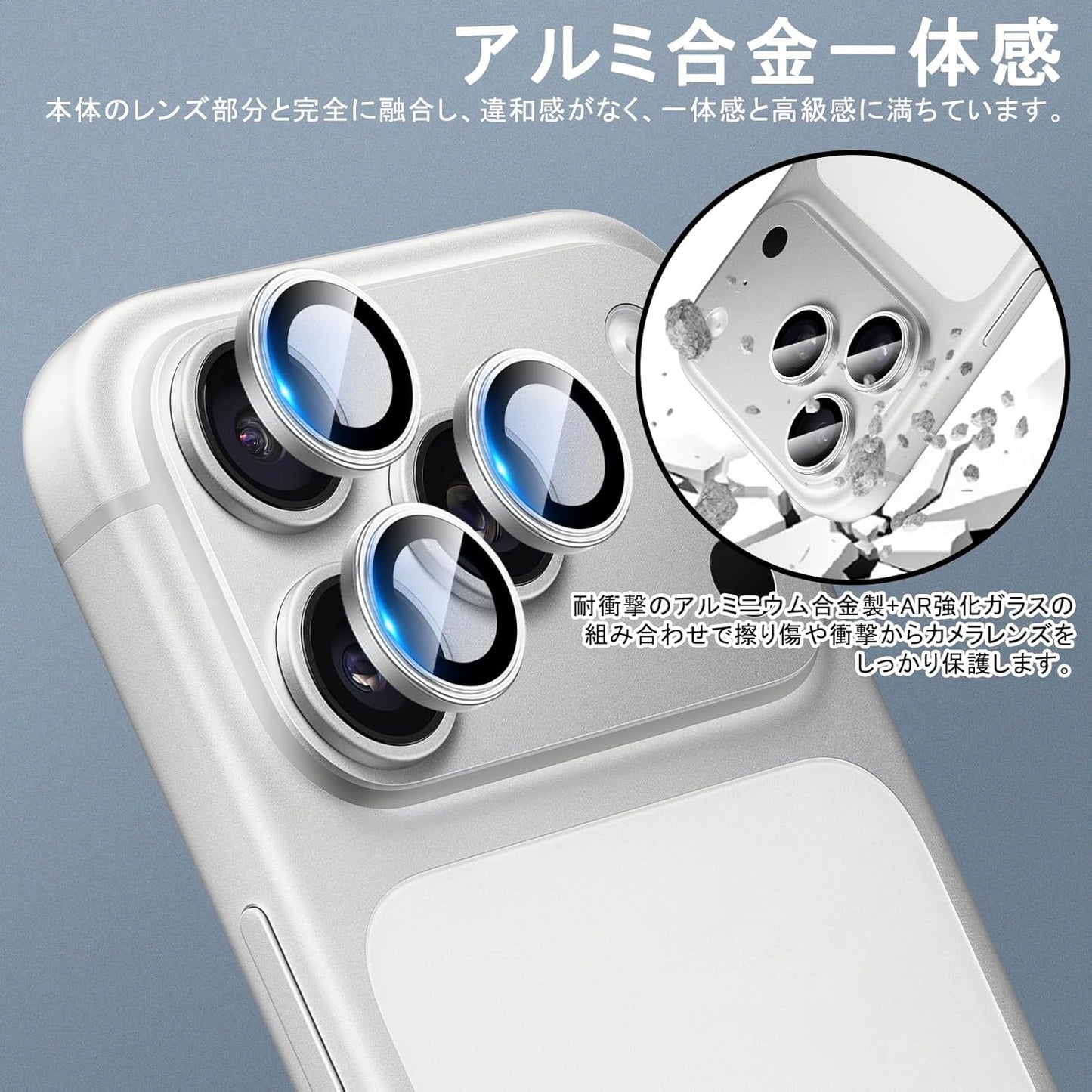 PRODELI For Phone 17 Pro / Pro Max Camera Film, Scratch Resistant, Aluminum Alloy + AR High Transmittance, High Transmittance, Shockproof, 9H Hardness, Tempered Glass, Explosion-proof, Bubble Free, No